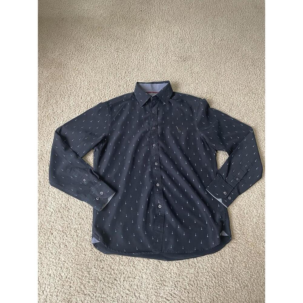 Hard Rock Black Label Men’s Button Up Long Sleeve Shirt Size Small